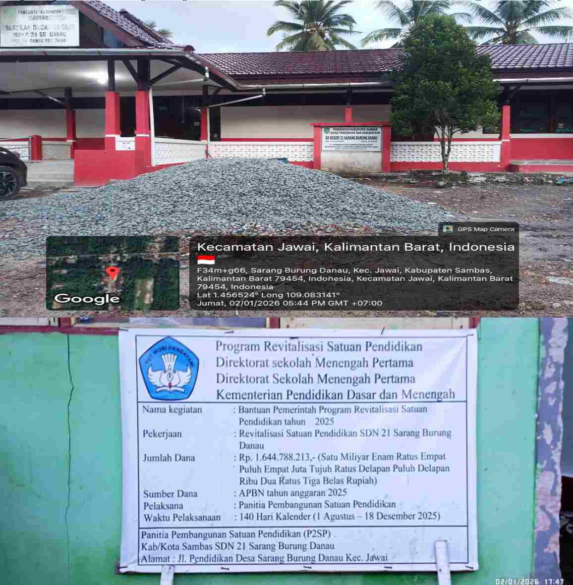 Proyek Revitalisasi SDN 21 Sarang Burung Danau Diduga Sarat KKN, Kualitas Bangunan Dipertanyakan