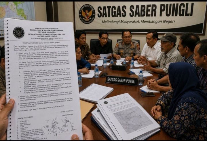 Surat Satgas Saber Pungli Ungkap Kesepakatan Penyelesaian Ganti Rugi Lahan PT Berau Coal